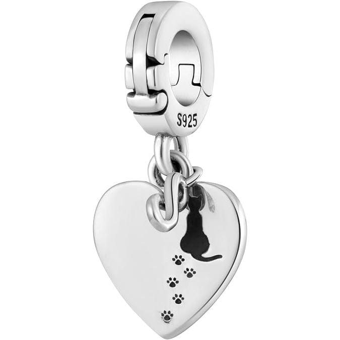 Cat Footprint Heart Infinity Pendant Bead Charm - Bolenvi Pandora Disney Chamilia Cartier Tiffany Charm Bead Bracelet Jewelry 