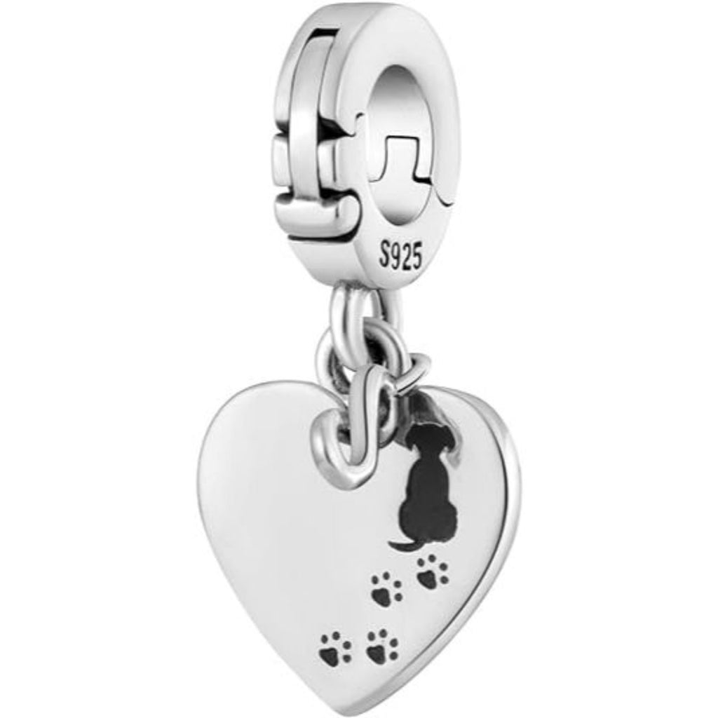 Dog Footprint Heart Infinity Pendant Bead Charm - Bolenvi Pandora Disney Chamilia Cartier Tiffany Charm Bead Bracelet Jewelry 