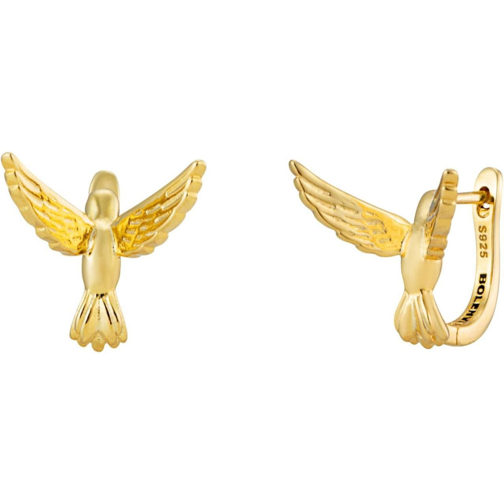 Hummingbird Hoop Earrings - Bolenvi Pandora Disney Chamilia Cartier Tiffany Charm Bead Bracelet Jewelry 