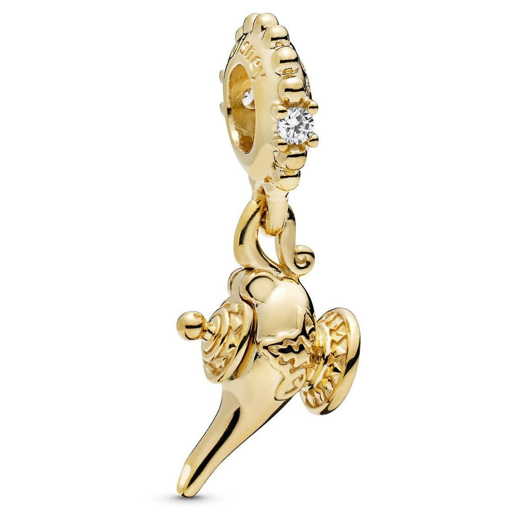 Golden Genie Lamp Sterling Silver Dangle Pendant Bead Charm - Bolenvi Pandora Disney Chamilia Jewelry 