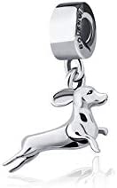 Dachshund Wiener Hound Dog Sterling Silver Dangle Pendant Bead Charm - Bolenvi Pandora Disney Chamilia Jewelry 