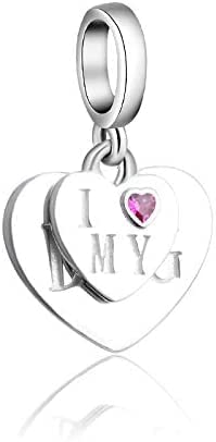 Love My Dog Sterling Silver Dangle Pendant Bead Charm - Bolenvi Pandora Disney Chamilia Cartier Tiffany Charm Bead Bracelet Jewelry 