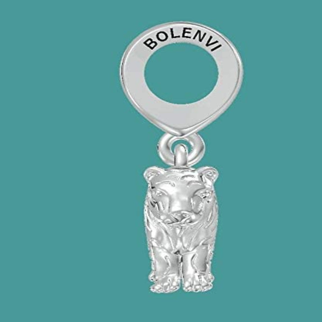 Bengal Tiger Big Cat Sterling Silver Dangle Pendant Bead Charm - Bolenvi Pandora Disney Chamilia Cartier Tiffany Charm Bead Bracelet Jewelry 