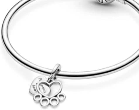 Paw Print Cat Dog Memorial Sterling Silver Dangle Pendant Bead Charm - Bolenvi Pandora Disney Chamilia Jewelry 