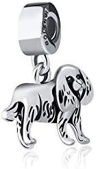 Cavalier King Charles Spaniel Dog Sterling Silver Dangle Pendant Bead Charm - Bolenvi Pandora Disney Chamilia Jewelry 