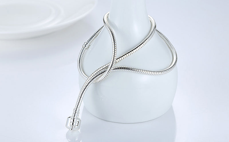Classic Snake Chain Bead Charm Necklace - Bolenvi Pandora Disney Chamilia Jewelry 
