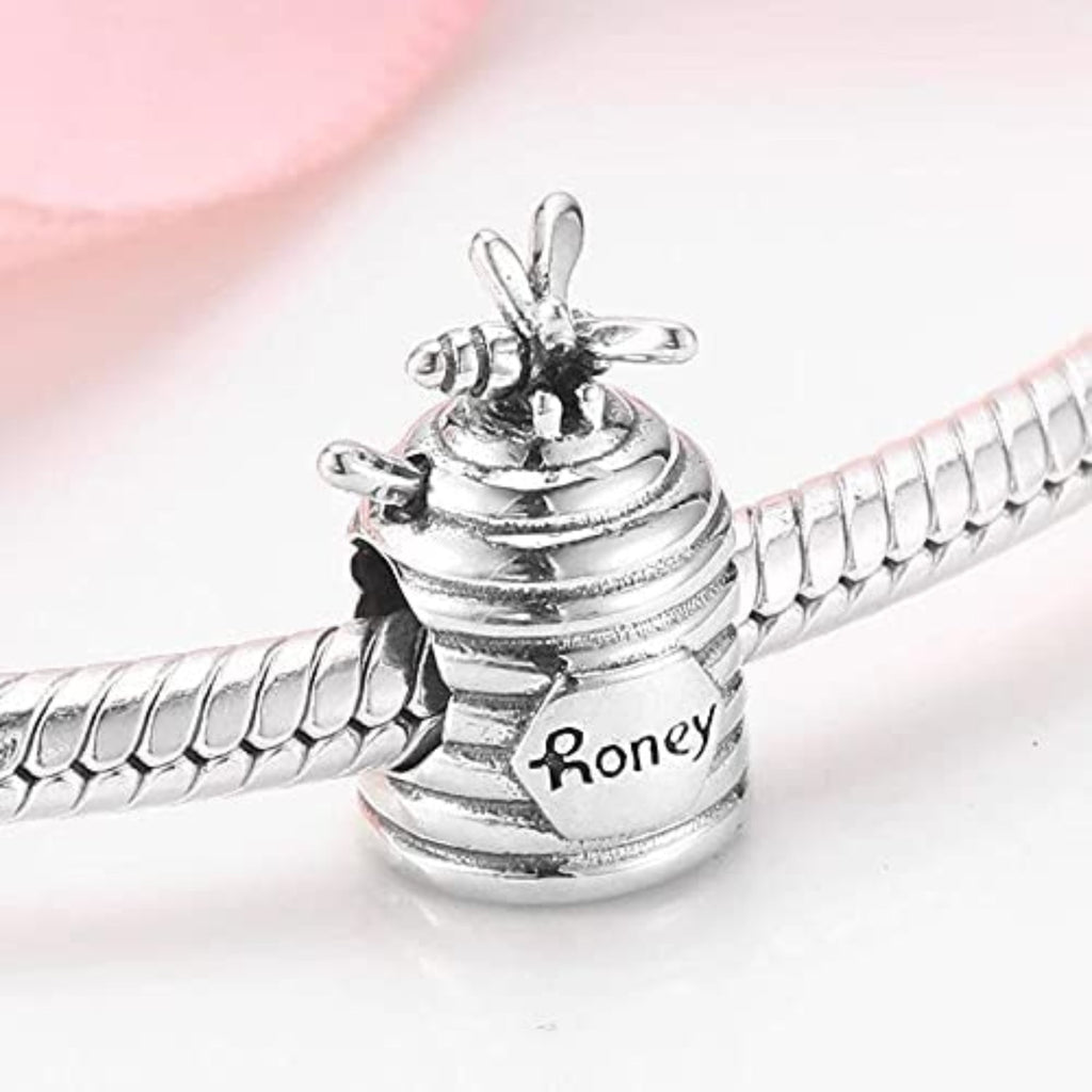 Honey Pot Winnie the Pooh Bear Sterling Silver Bead Charm - Bolenvi Pandora Disney Chamilia Cartier Tiffany Charm Bead Bracelet Jewelry 