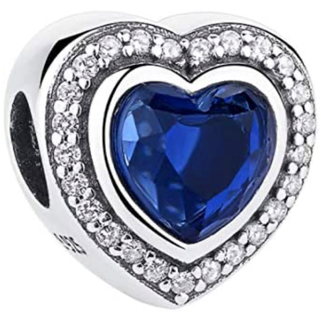 Blue Heart of the Ocean Titanic Sterling Silver Bead Charm - Bolenvi Pandora Disney Chamilia Cartier Tiffany Charm Bead Bracelet Jewelry 