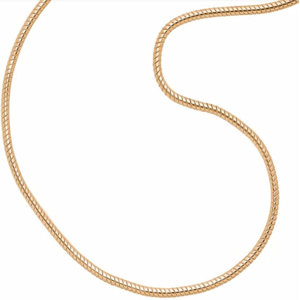 24inch Gold Snake Chain Steel Bead Charm Necklace - Bolenvi Pandora Disney Chamilia Cartier Tiffany Charm Bead Bracelet Jewelry 