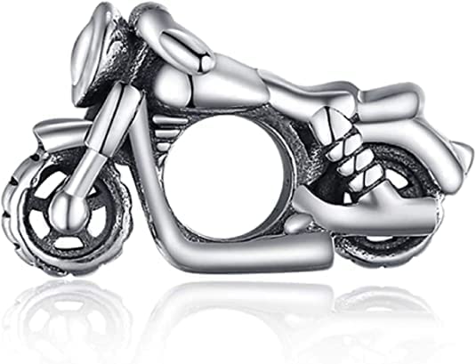 Motorcycle Motor Bike Sterling Silver Dangle Pendant Bead Charm - Bolenvi Pandora Disney Chamilia Cartier Tiffany Charm Bead Bracelet Jewelry 