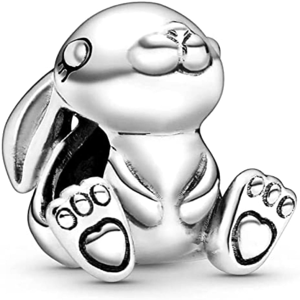 Bunny Rabbit Sterling Silver Bead Charm - Bolenvi Pandora Disney Chamilia Cartier Tiffany Charm Bead Bracelet Jewelry 