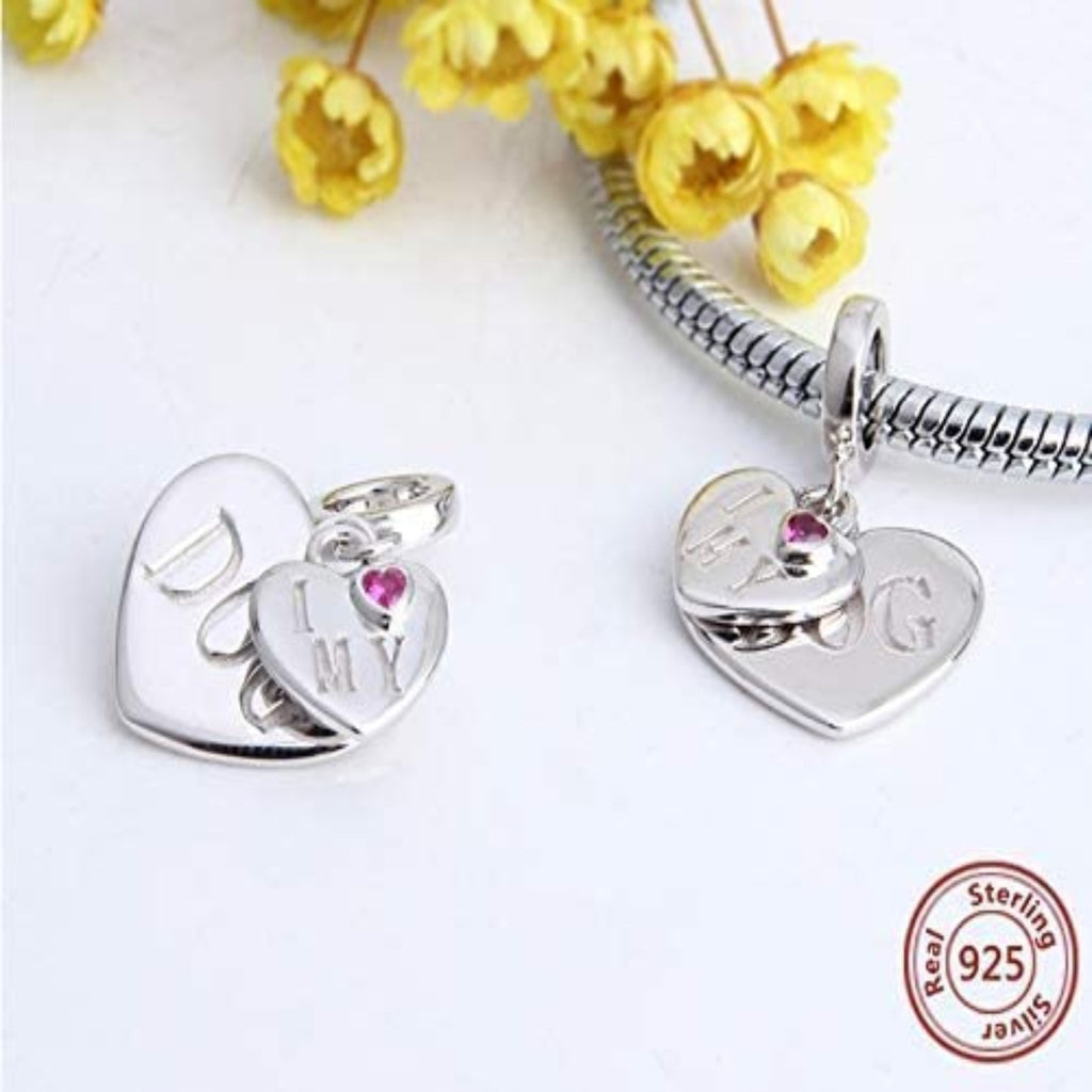 Love My Dog Sterling Silver Dangle Pendant Bead Charm - Bolenvi Pandora Disney Chamilia Cartier Tiffany Charm Bead Bracelet Jewelry 