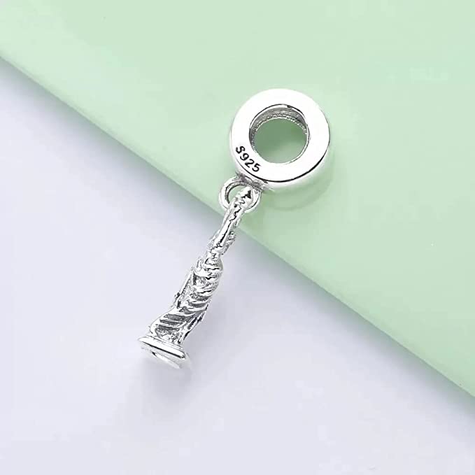 Statue of Liberty NYC Sterling Silver Dangle Pendant Bead Charm - Bolenvi Pandora Disney Chamilia Cartier Tiffany Charm Bead Bracelet Jewelry 