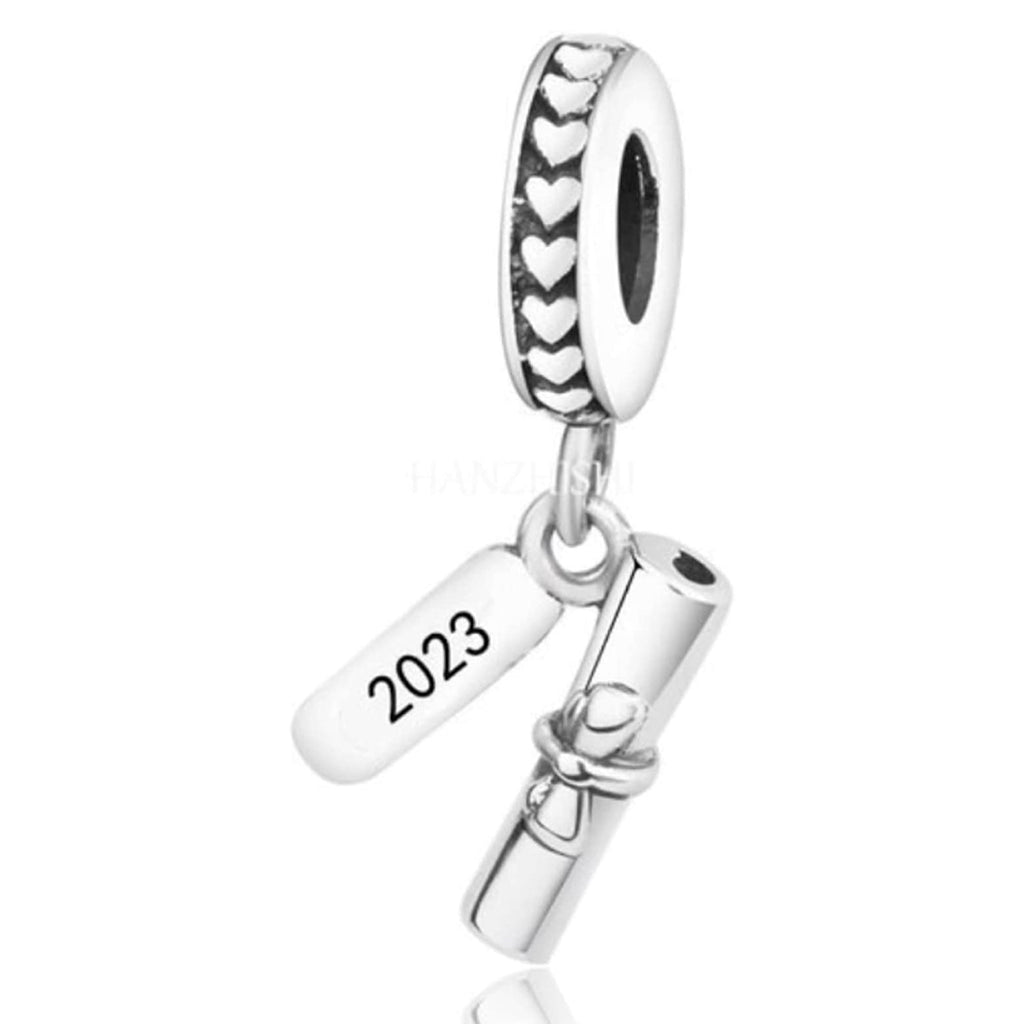 2023 Graduation Diploma Sterling Silver Dangle Pendant Bead Charm - Bolenvi Pandora Disney Chamilia Cartier Tiffany Charm Bead Bracelet Jewelry 