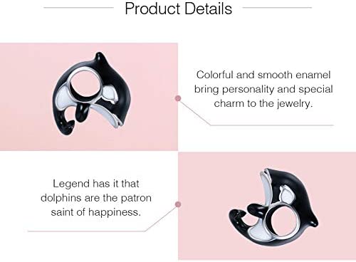 Orca Whale Dolphin Charm Sterling Silver Bead Charm - Bolenvi Pandora Disney Chamilia Cartier Tiffany Charm Bead Bracelet Jewelry 