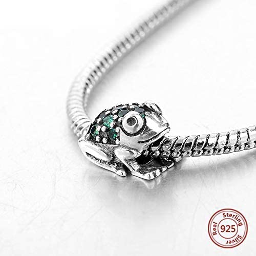 Green Crystal Frog Sterling Silver Bead Charm - Bolenvi Pandora Disney Chamilia Cartier Tiffany Charm Bead Bracelet Jewelry 