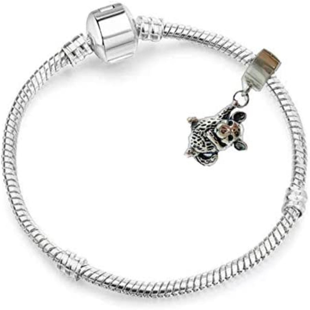 Chinchilla Sterling Silver Dangle Pendant Bead Charm - Bolenvi Pandora Disney Chamilia Cartier Tiffany Charm Bead Bracelet Jewelry 