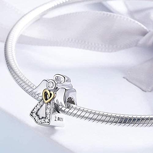 Guardian Angel Memorial Sterling Silver Dangle Pendant Bead Charm - Bolenvi Pandora Disney Chamilia Jewelry 