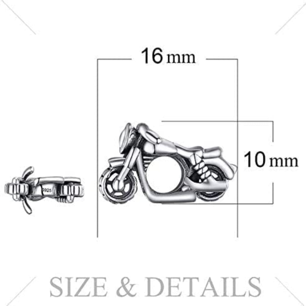 Motorcycle Motor Bike Sterling Silver Dangle Pendant Bead Charm - Bolenvi Pandora Disney Chamilia Cartier Tiffany Charm Bead Bracelet Jewelry 