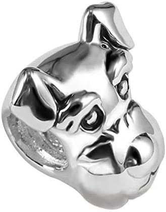 Miniature Schnauzer Dog Sterling Silver Dangle Pendant Bead Charm - Bolenvi Pandora Disney Chamilia Jewelry 