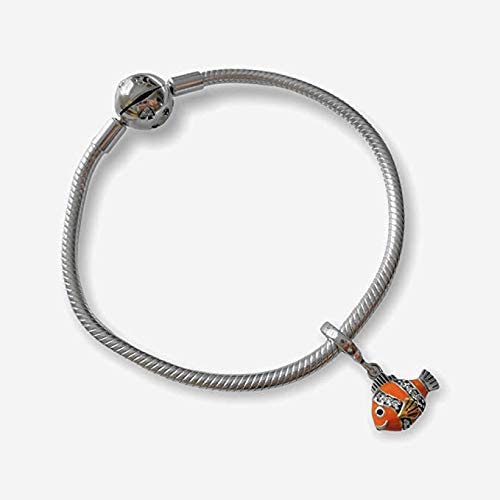 Orange Clownfish Ocean Fish Sterling Silver Dangle Pendant Bead Charm - Bolenvi Pandora Disney Chamilia Cartier Tiffany Charm Bead Bracelet Jewelry 