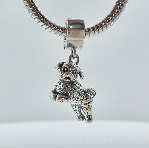 Bichon Frise Poodle Dog Sterling Silver Dangle Pendant Bead Charm - Bolenvi Pandora Disney Chamilia Jewelry 
