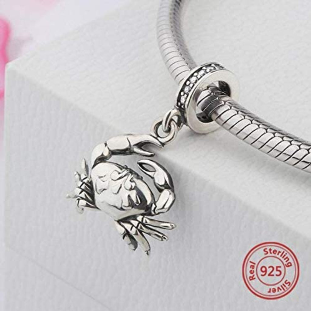 Dangling Crab Ocean Beach Claw Pendant Sterling Silver Dangle Pendant Bead Charm - Bolenvi Pandora Disney Chamilia Jewelry 