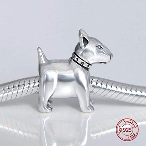Bull Terrier Miniature English Bulldog Charm Sterling Silver Bead Charm - Bolenvi Pandora Disney Chamilia Cartier Tiffany Charm Bead Bracelet Jewelry 