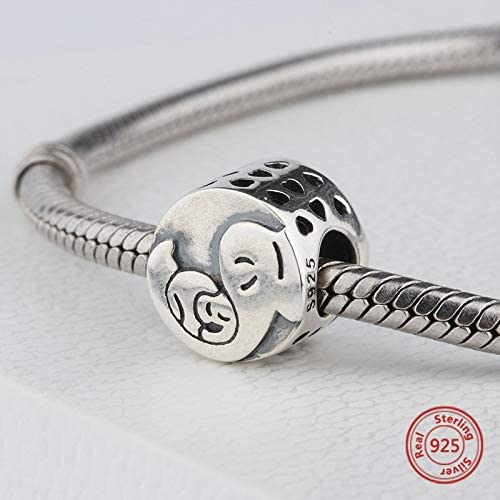 Momma Elephant Mom & Baby Sterling Silver Bead Charm - Bolenvi Pandora Disney Chamilia Cartier Tiffany Charm Bead Bracelet Jewelry 