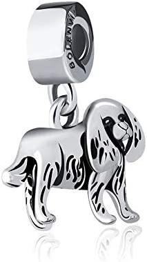 3D Cocker Spaniel Dog Sterling Silver Dangle Pendant Bead Charm - Bolenvi Pandora Disney Chamilia Jewelry 