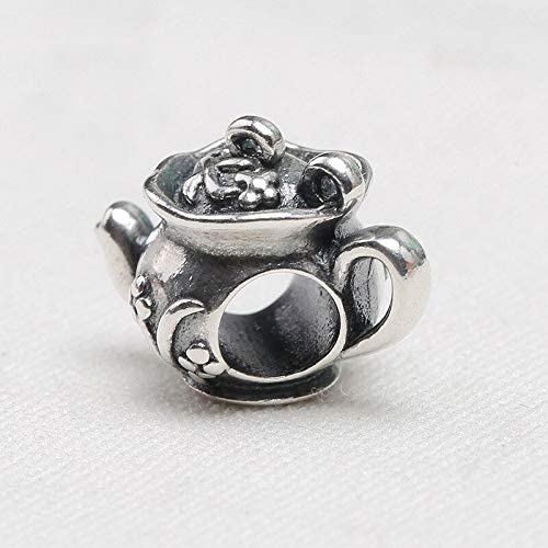 Traditional Teapot Tea Lovers Sterling Silver Bead Charm - Bolenvi Pandora Disney Chamilia Cartier Tiffany Charm Bead Bracelet Jewelry 