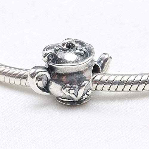 Traditional Teapot Tea Lovers Sterling Silver Bead Charm - Bolenvi Pandora Disney Chamilia Cartier Tiffany Charm Bead Bracelet Jewelry 