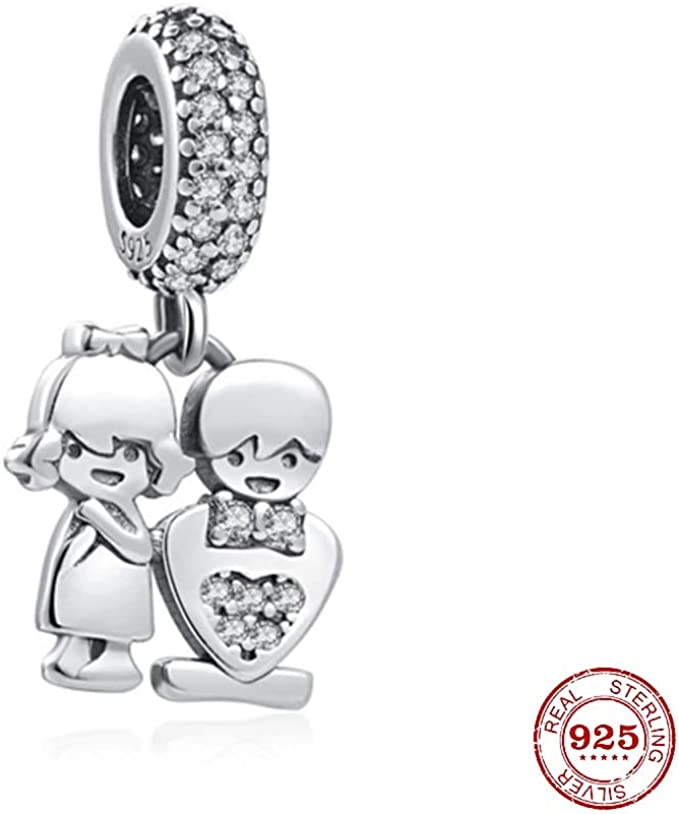 Amazon.com: Brother Sister Boy Girl 925 Sterling Silver Charms Beads fits Pandora  Bracelets & Necklaces : Clothing, Shoes & Jewelry