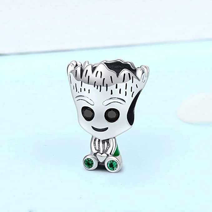 Cute Groot Cartoon Sterling Silver Dangle Pendant Bead Charm - Bolenvi Pandora Disney Chamilia Jewelry 