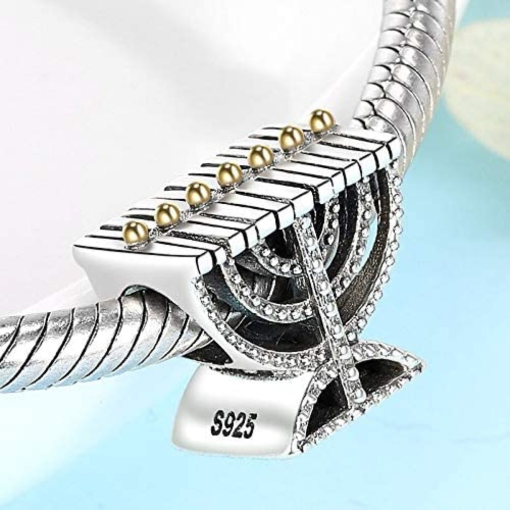 Hanukkah Menorah Sterling Silver Bead Charm - Bolenvi Pandora Disney Chamilia Cartier Tiffany Charm Bead Bracelet Jewelry 