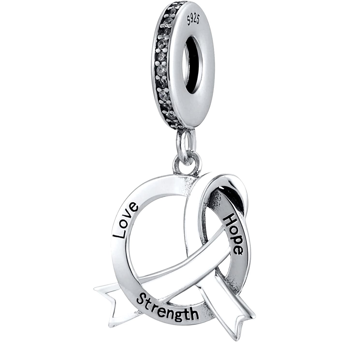 Ribbon of strength pandora charm sale