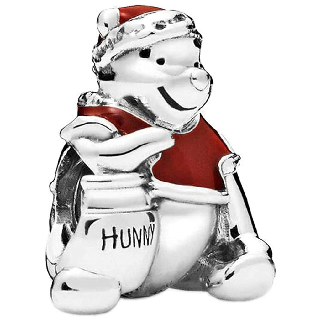 Christmas Pooh Bear Sterling Silver Bead Charm - Bolenvi Pandora Disney Chamilia Jewelry 