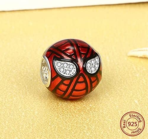 Red Spiderman Spider Man Sterling Silver Dangle Pendant Bead Charm - Bolenvi Pandora Disney Chamilia Jewelry 