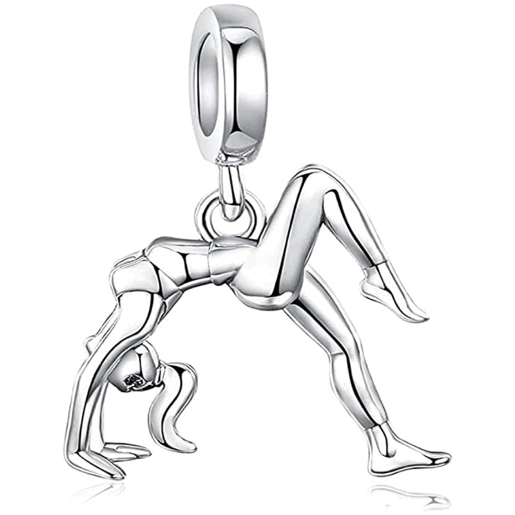 Gymnastics Gymnast Yoga Sterling Silver Dangle Pendant Bead Charm - Bolenvi Pandora Disney Chamilia Jewelry 