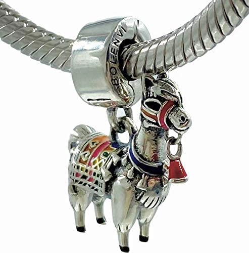 Alpaca Llama Peru Sterling Silver Dangle Pendant Bead Charm - Bolenvi Pandora Disney Chamilia Jewelry 