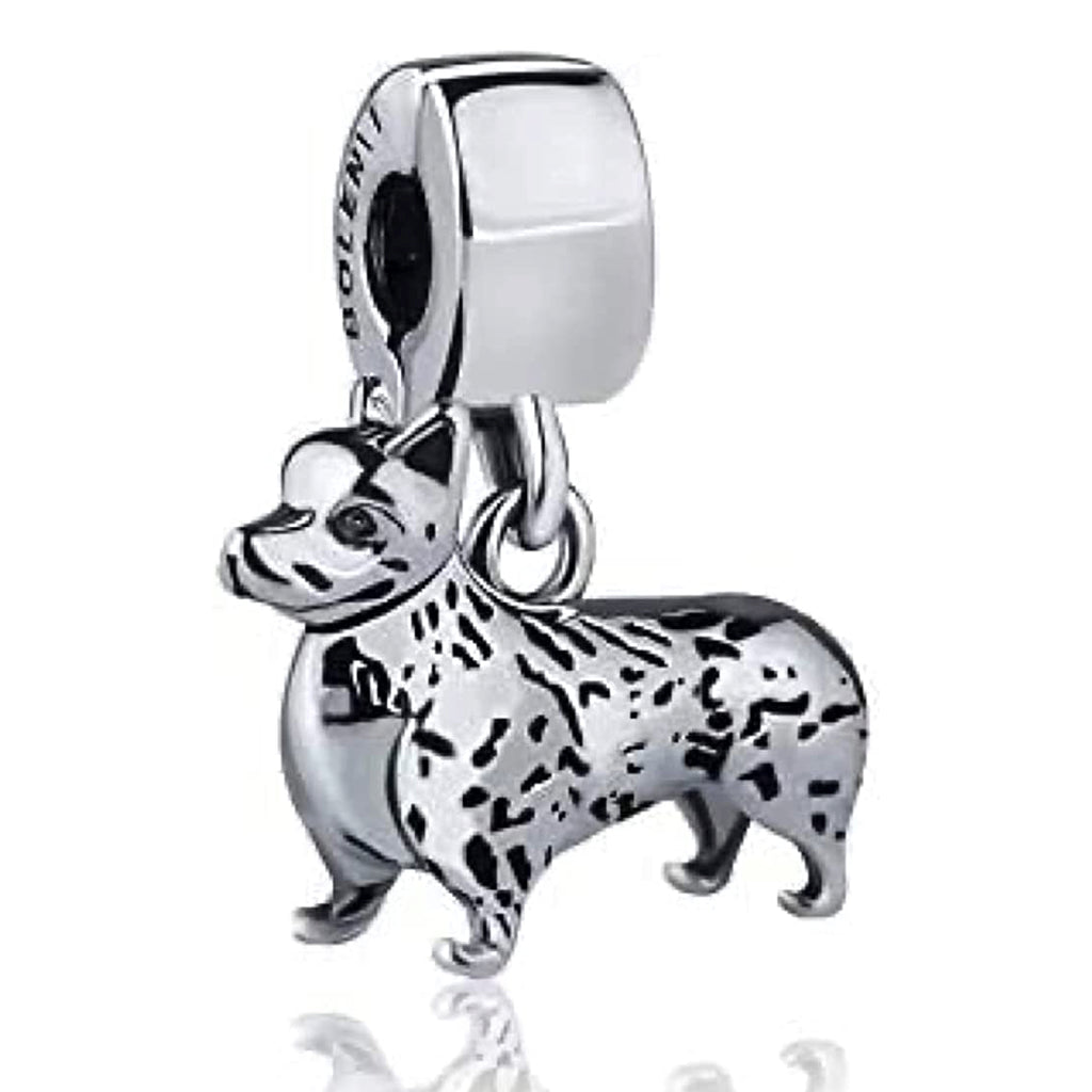 Pembroke Welsh Corgi Dog Sterling Silver Dangle Pendant Bead Charm - Bolenvi Pandora Disney Chamilia Jewelry 