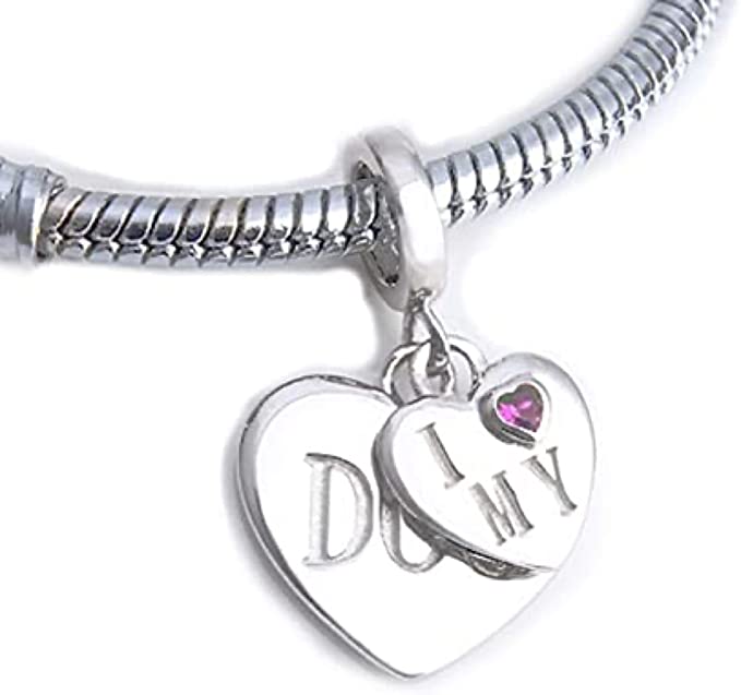 Love My Dog Sterling Silver Dangle Pendant Bead Charm - Bolenvi Pandora Disney Chamilia Cartier Tiffany Charm Bead Bracelet Jewelry 