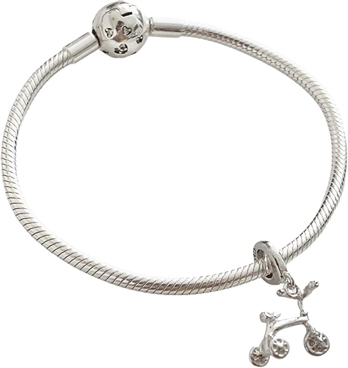 Tricycle Kids Bike Sterling Silver Dangle Pendant Bead Charm - Bolenvi Pandora Disney Chamilia Cartier Tiffany Charm Bead Bracelet Jewelry 