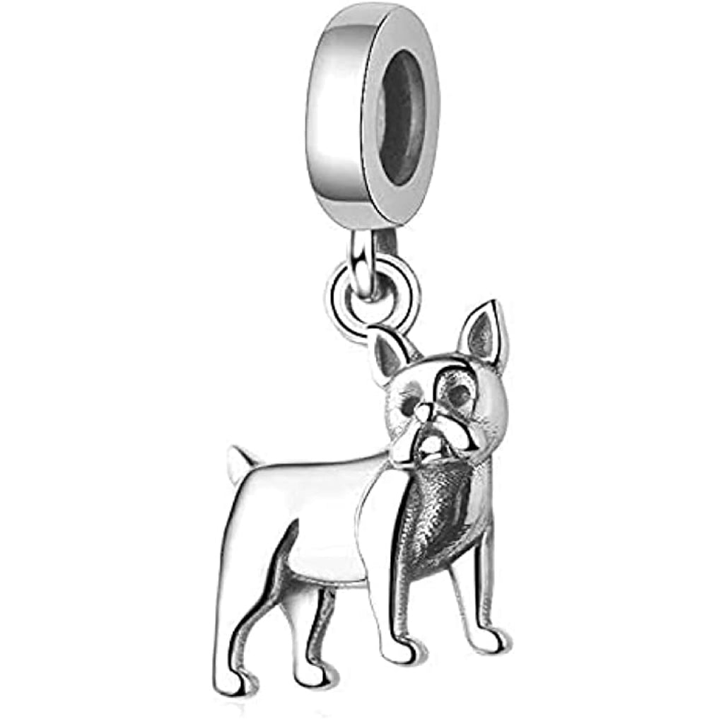 Boston Terrier Sterling Silver Dangle Pendant Bead Charm - Bolenvi Pandora Disney Chamilia Jewelry 