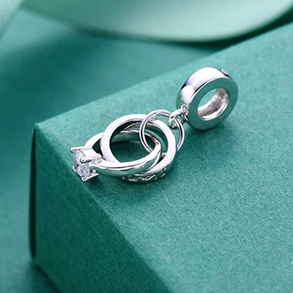Wedding Engagement Rings Sterling Silver Dangle Pendant Bead Charm - Bolenvi Pandora Disney Chamilia Cartier Tiffany Charm Bead Bracelet Jewelry 