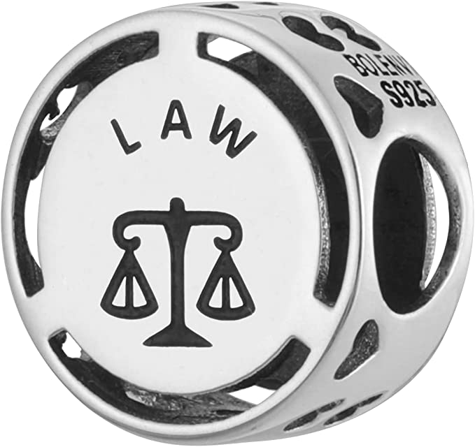 Law Lawyer Job Career Professions Sterling Silver Dangle Pendant Bead Charm - Bolenvi Pandora Disney Chamilia Jewelry 