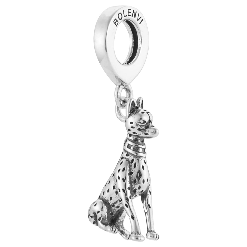 Dalmatian Dog Breed Sterling Silver Dangle Pendant Bead Charm - Bolenvi Pandora Disney Chamilia Jewelry 