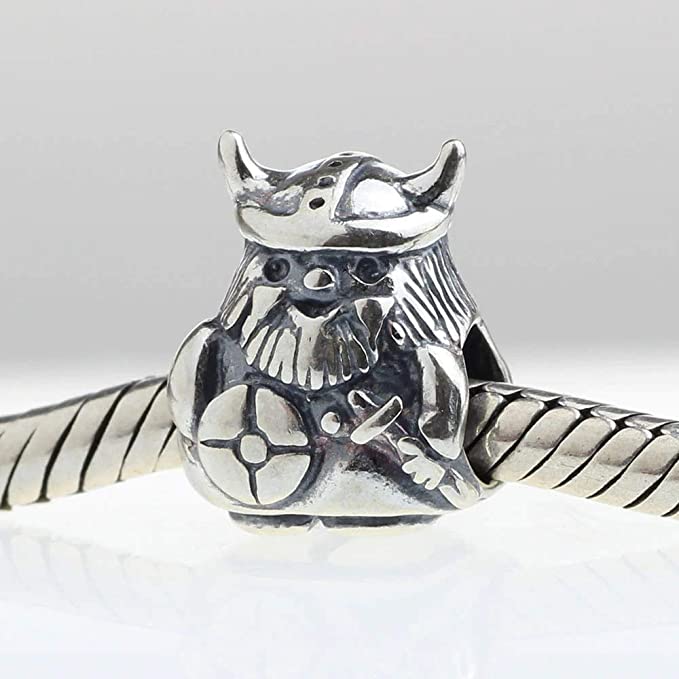 Vikings Warrior Sterling Silver Dangle Pendant Bead Charm - Bolenvi Pandora Disney Chamilia Jewelry 