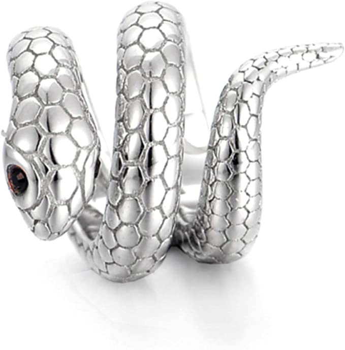 Snake Serpent Red CZ Eyes Sterling Silver Dangle Pendant Bead Charm - Bolenvi Pandora Disney Chamilia Jewelry 