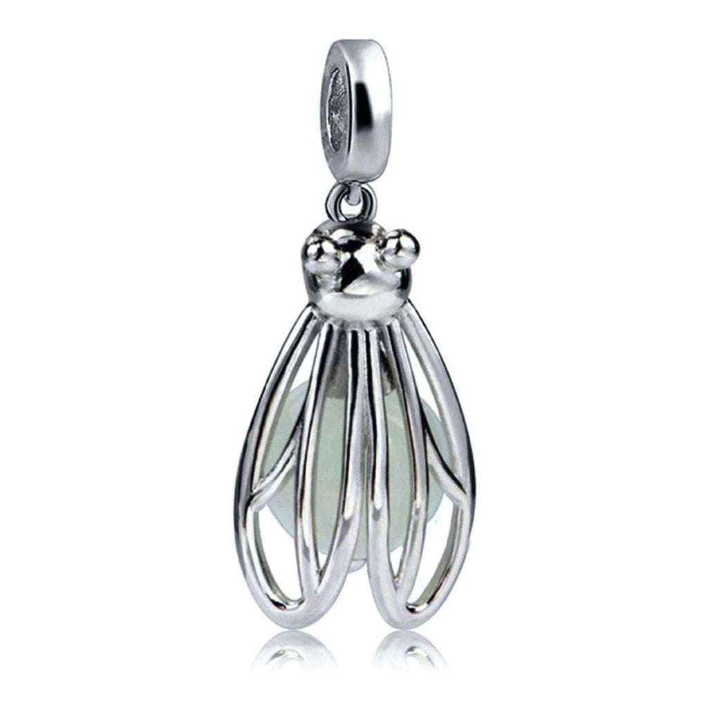 Luminous Firefly Glow in The Dark Sterling Silver Dangle Pendant Bead Charm - Bolenvi Pandora Disney Chamilia Jewelry 